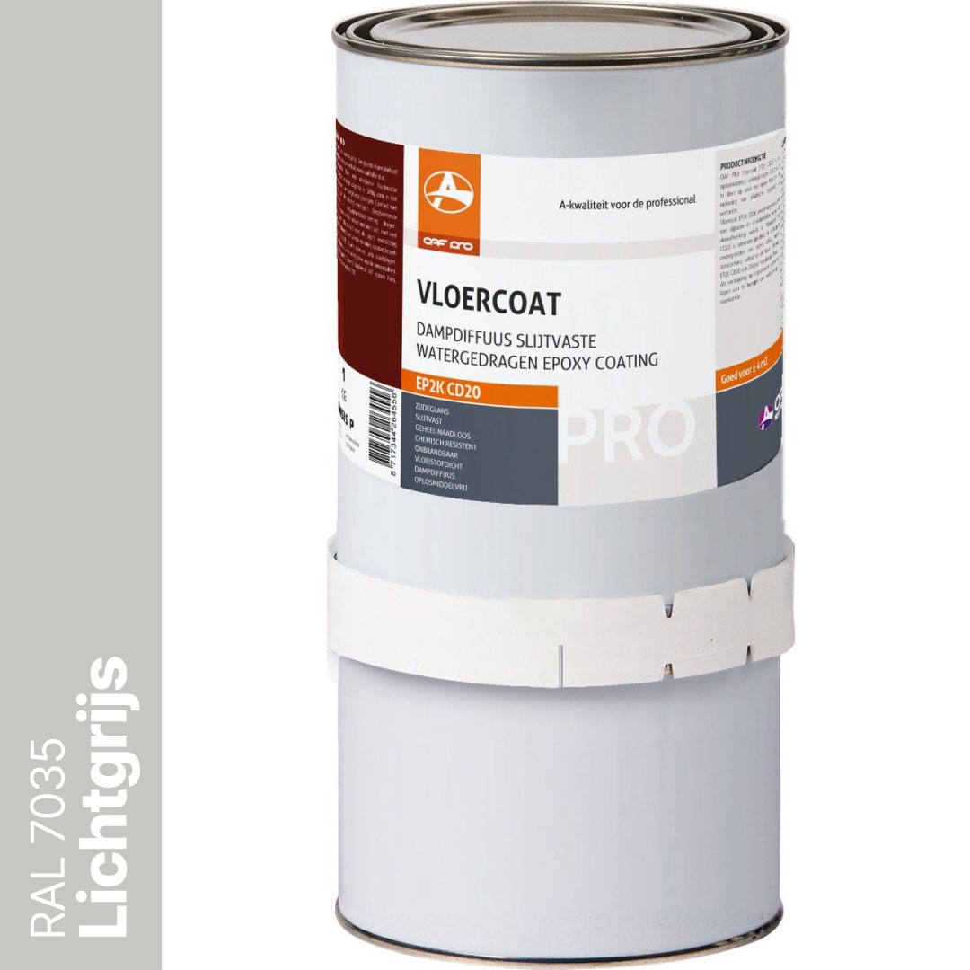 OAF PRO 2K Epoxy Vloercoating CD20 Lichtgrijs (RAL 7035) 1 kg